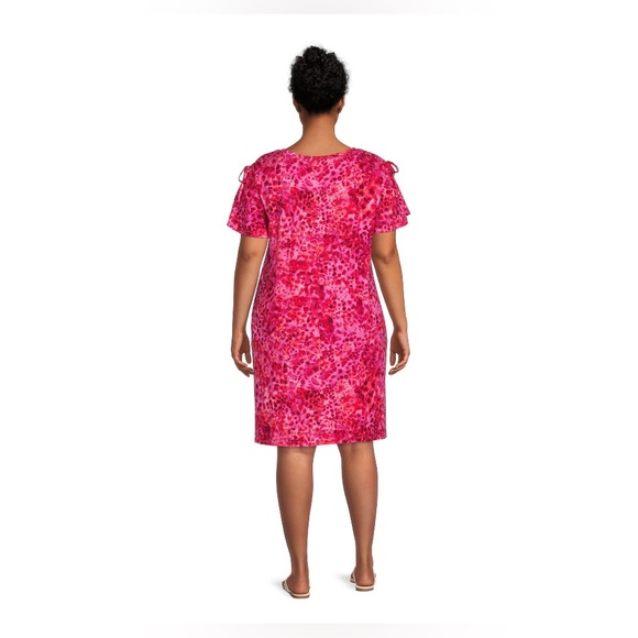 Terra & Sky Women's Plus Size Ruched Shoulder Knit Dress - Picture 3 of 6